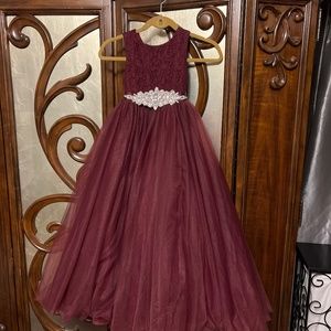 Burgundy Formal Heart Shaped Cutout Back